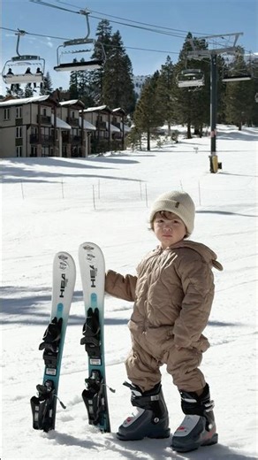His first time skiing 🥹