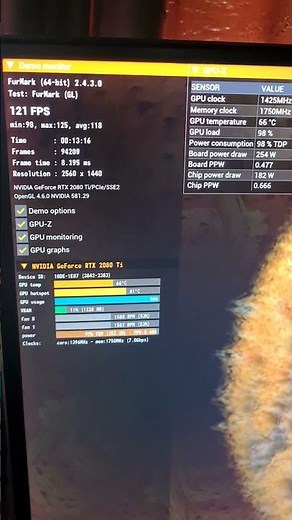 EVGA RTX 2080 Ti XC Ultra Furmark Test 23.09.2025