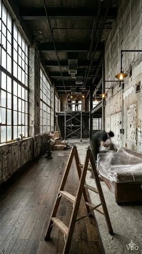 Industrial Loft Makeover | Luxury Concrete Living Room