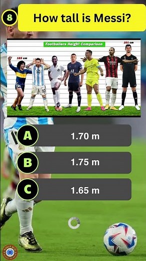 🏆 How Tall Is Lionel Messi? 🤔 #worldquiz