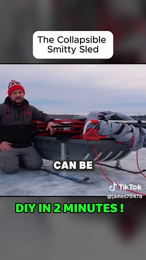 The Collapsible Smitty Sled Diy in 2 minutes and $5 #Tracksled #Smitty #sled #track #building #snowdog #tracktor #trackrat #vintage #diy #snowtok #vintagevibes #tips #trick #hack #winter #fyp