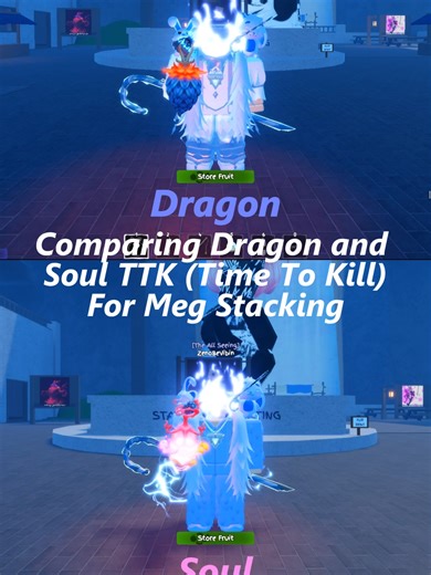 Dragon Vs Soul in terms of Megalodon Stacking along with Cyborg, which fruit is better in your opinion? I believed some previous comments saying Dragon was good for this and it did not feel much better in comparison to Goro in my opinion 😅, but Soul is just too good for this. Of course this doesn't mean Dragon is a bad fruit since it's still really great for PvE with boss farms and Law Raids. #fyp #roblox #gpo #grandpieceonline #anime #megalodon #Dragon #soul #mythical
