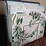 bloom daily planners Decorative File Folders - Set of 12 Letter Size (8.5” x 11”) Organizers, 1/3 Cut Tabs - Aesthetic Folders for School & Office - Gold Foil Florals