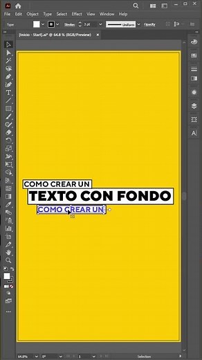 How to CREATE a TEXT with BACKGROUND | SHORT Illustrator Tutorials