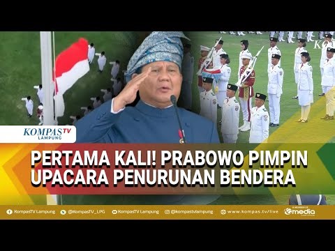Presiden Prabowo Pimpin Upacara Penurunan Bendera Merah Putih untuk Pertama Kali di HUT ke-80 RI