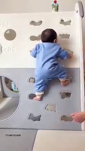 One_year_old baby rock climbing for the first time 😮👏🏼😄 🎥@gretel9130 | Just Baby