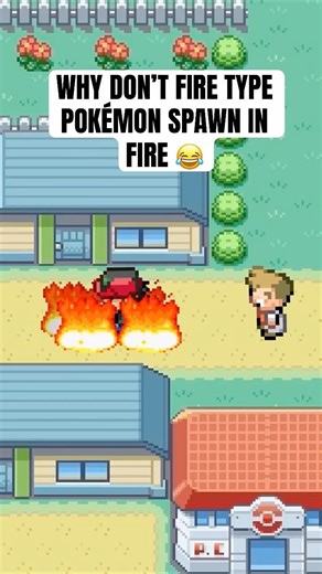 do fire type Pokemon spawn in fire 😂 #pokemon #shorts