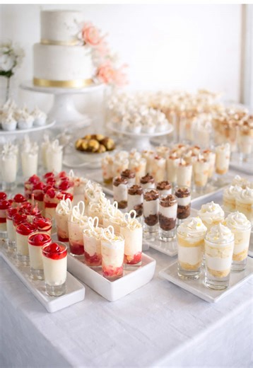 Recetas para 12 mini shots ⬇️ 🍓 Cheesecake de frutos rojos Galletas María (200 g), mantequilla (100 g), queso crema (400 g), nata (200 ml), azúcar glass (100 g), vainilla y coulis de frutos rojos (200 g). Mezcla galletas y mantequilla, base fina en el vaso; bate queso, azúcar y vainilla, incorpora la nata montada, rellena y termina con el coulis. Refrigera 1 hora. 🥛 Tres leches Bizcocho de vainilla (12 cubos), leche vegetal (200 ml), evaporada (200 ml), condensada (200 ml), nata (250 ml) y azú