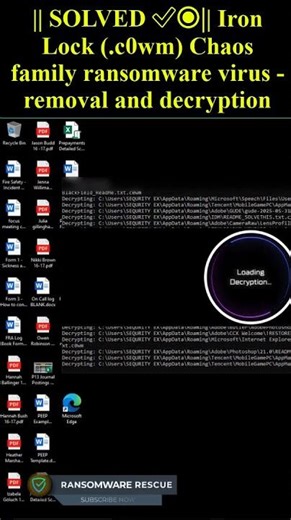 Iron Lock (.c0wm) Chaos family ransomware virus #shorts #trending #IronLock