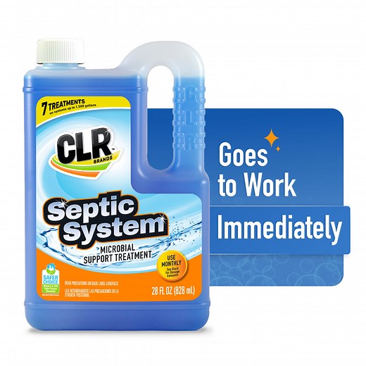CLR Healthy Septic System Tank Treatment, Industrial Strength, EPA Safer Choice, 7 Treatments per 28 fl oz Jug