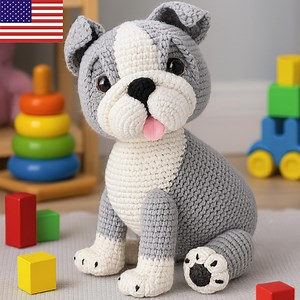 English Bulldog Crochet Pattern Realistic Amigurumi Dog PDF   Video Tutori - Etsy