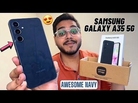 Samsung Galaxy A35 5G Awesome Navy Colour (8+128GB) Retail Unit Unboxing and Full Overview😍