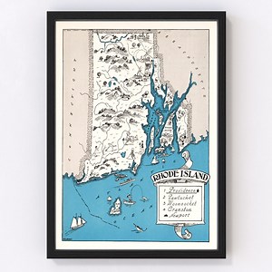Rhode Island Map 1931, Vintage Rhode Island Map, Old Rhode Island Art, Wall Art Gift for Rhode Island History Lovers Retro Decor - Etsy
