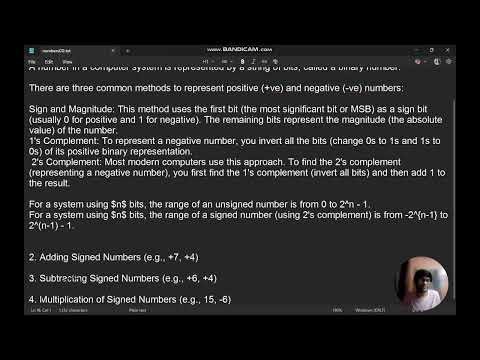 Number Representation and Booth's Algorithm
