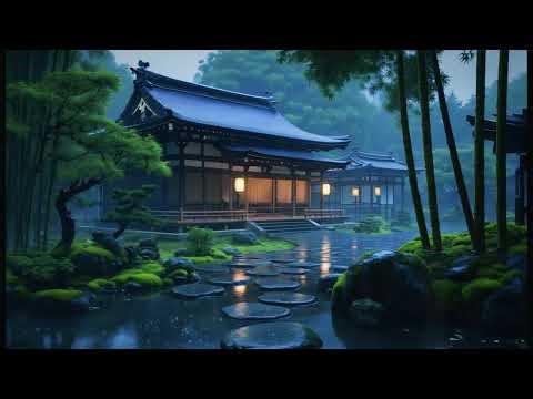 Rain at a Kyoto Temple | Zen Garden Ambience for Relaxation & Meditation