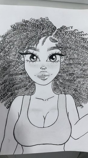 Drawing Tutorial: Easy Sketch of a Black Girl with Anime Style