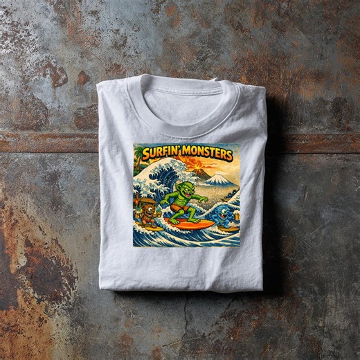 Tiki Surf Monster T-shirt, Retro Tropical Cat Tee, Island Gift - Etsy