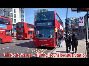 Full Route Visual | London Bus Route H98 - Hayes End to Hounslow Bus Station | (ADE40482) SN12AWA