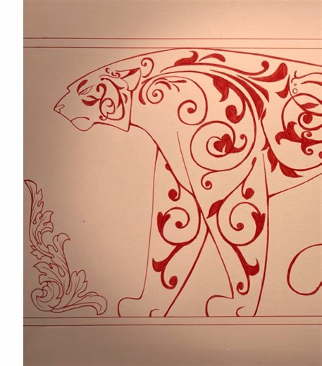 Let's think about tigers with patterns, not life. #tiger #cosmosheldrake #modern #ornament #art