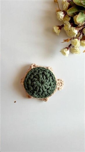 Easy Crochet turtle coaster #crochet #diycrafts#tshirtyarn#yarn