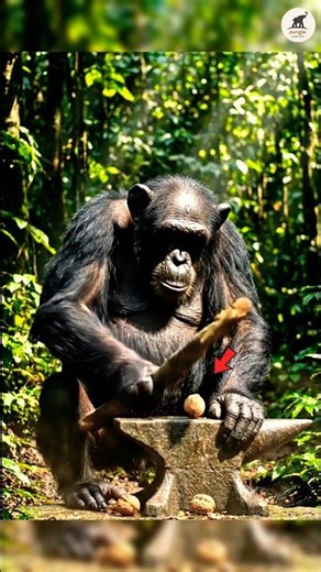Chimpanzees Don’t Use Strength… They Use Their Brain! 🧠