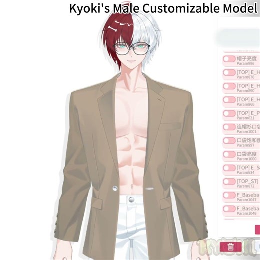 Kyoki’s Male Customizable Model Customization #vtuber #live2d #live2dmodel
