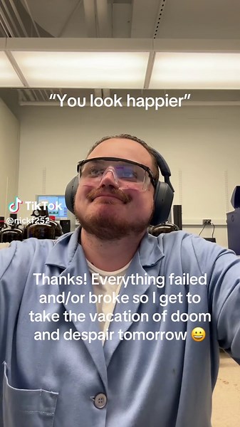 The Skinny: I spilled all of my catalyst, reactions fell into my oil bath, nmr is broken, hydrolysis product went ✨poof✨ , sep funnel that got stuck and took 3 grad students to pop open…, and I come back to see I lost all selectivity on a random weekday in July…it’s 3 am and now I have nothing to do tomorrow…yayyyyyyyy #fyp#chemistry#organicchemistry#gradschool#youlookhappier