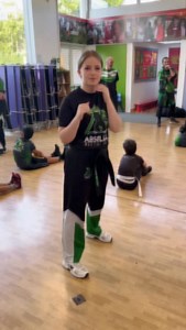 Great demonstration of front leg kicking control by Keira! #martialarts #absolutemartialarts #martialartstraining #martialartslifestyle #kicking | Absolute Martial Arts