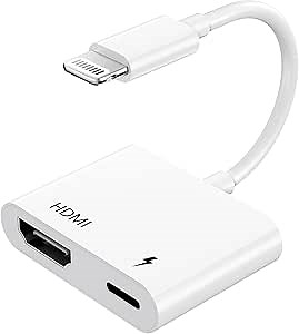 HDMI Adapter for iPhone to TV, 1080P Digital AV Adapter for iPhone, HD Video HDMI Sync Screen Converter Compatibility with iPhone 12/11/X/8/7/iPad/iPod, Support HD TV/Projector/Monitor