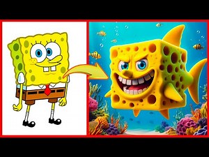 SpongeBob SquarePants as Shark🤩 - All Characters