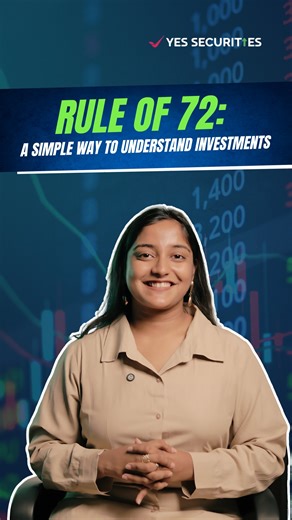 Ever wondered how long it’ll take your money to double? 💰 The Rule of 72 makes it easy! Just divide 72 by the interest rate, and you’ll have a quick estimate. 🧠 It’s a simple trick to compare investments and plan your financial goals. What’s the first thing you’d calculate with this? Let us know below! 👇 Disclaimer: https://bit.ly/3DZqs3K #YESSECURITIES #stocks #stockmarket #marketcap #investment #finance | YES SECURITIES