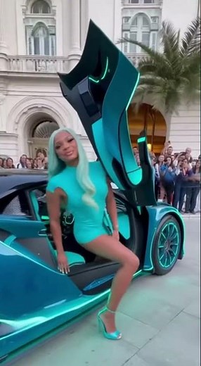 lady blue Hypercar with Neon Accents-#blue #car #supercars #travel #hypercar #neon #lifeisbutadream