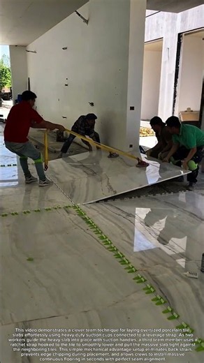 Genius Large Format Tile Installation Hack Using a Strap Lever