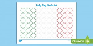 Italy Flag Circle Art Worksheet