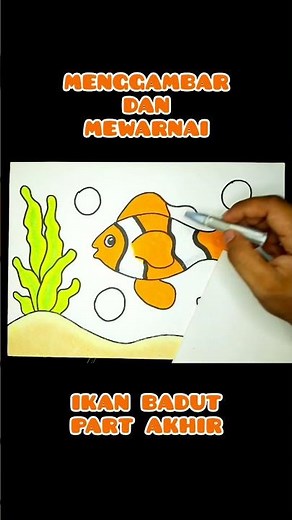Menggambar dan Mewarnai Ikan Hias atau Ikan Badut #mewarnai #menggambar #crayon #spidolwarna