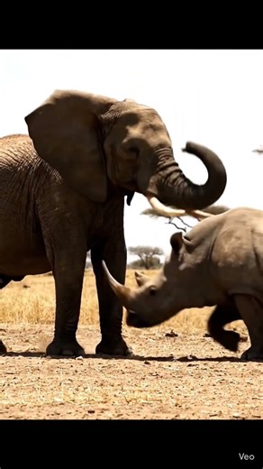 Elephant Meets Rhino 🐘🦏 | Power of the Wild