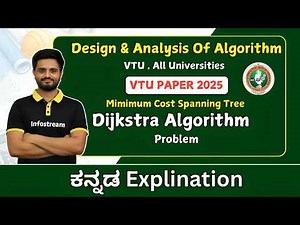 Dijkstra Algorithm - 2025 paper | Data structures &Algorithms| VTU &All universities