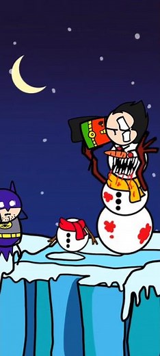 Batman vs Killer Snowman | Funny Fight | DC Animation 😂😂 #animation #dc #batman #snowman #spiderman