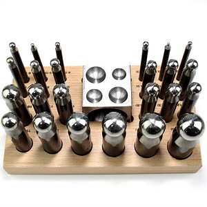 Doming Punch & Doming Block Set of 25pcs on Wooden Base