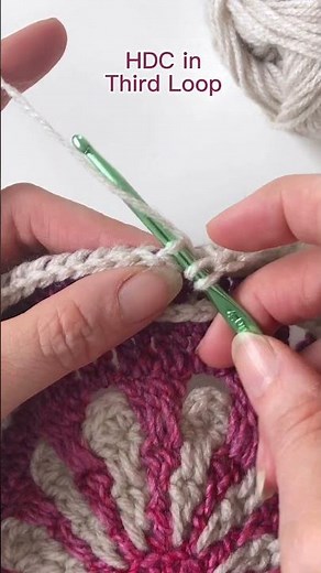 Crochet Stitch Tutorial: Half Double Crochet in Third Loop #crochet #crochettutorial #shortscrochet