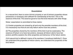 Natural Kinds - Essentialism