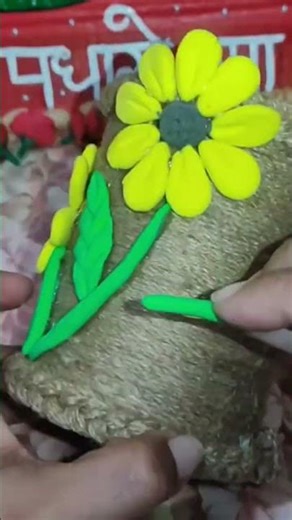 Recycle Old Pen Holder DIY With Clay #diy #craft #clayart #woolencraft #art #short #youtubeshorts