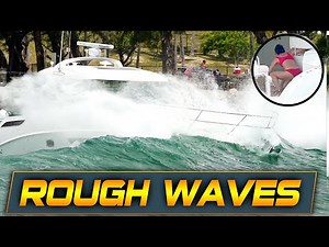 ROUGH WAVES destroy BOAT HATCH at HAULOVER INLET - Cabin Water Leak!! BOAT ZONE