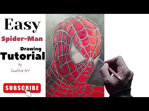 How to Draw Spider-Man with Colored Pencils within 3 minutes | Easy Tutorial for Beginners