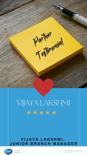 From consultant to Junior Branch Manager at AMC Cookware, Vijayalakshmi Maryada's career journey is a proof to hard work and determination. 💼💪 Embracing enticing monetary perks, boundless career growth, and motivational incentives, she finds fulfillment in offering the best products to customers. 🛍️✨ With stellar technical support from AMC Cookware, she's not just selling, she's empowering lives. 💫 🌱💫 #SpringOffers #AMCCookware #KitchenEssentials | AMC