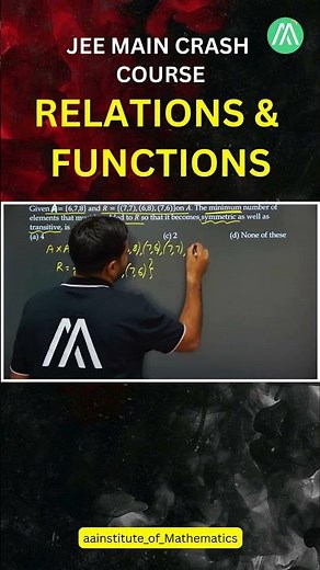 JEE Main Crash Course | Relations & Functions | Lecture 1 | Sunder Sir