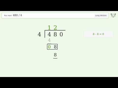 480/4 Long Division — Step-by-Step | Tiger Algebra Solver