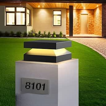 Stainless Steel Outdoor Post Lights,12X12″Outdoor Column lights,Outdoor lamp Post,12V&110-240V Hard Wired for Deck/Stone/fence /Wooden columns,Church doorpost,Modern Post light,Garden Patio light