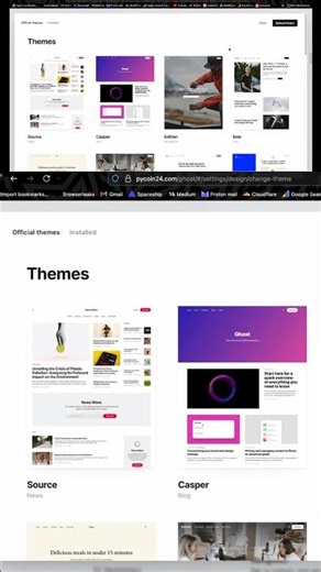 How to download Gost CMS theme from its panel.