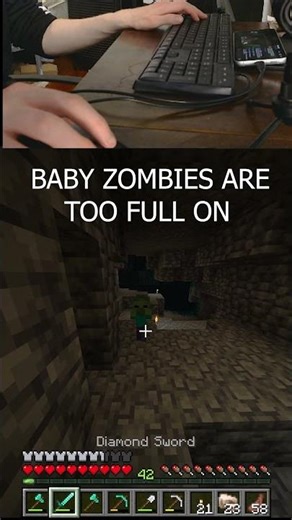 NOTHING WORSE THAN A BABY ZOMBIE IN A CAVE #minecraft #java #shorts